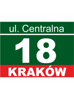 Tablica adresowa na dom z numerem 30x21 cm - 150 wzorów do wyboru