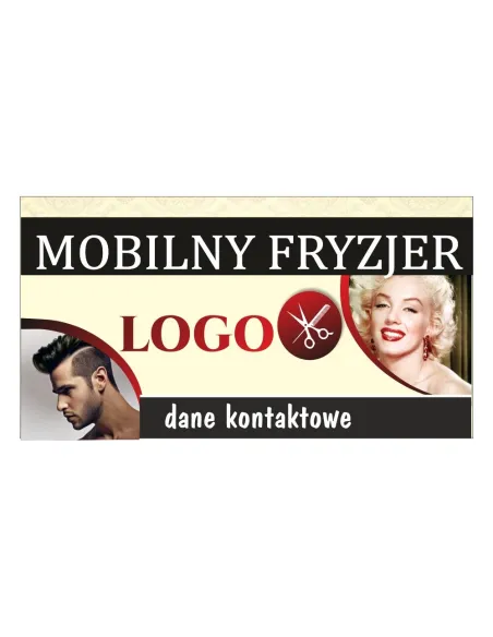 Baner reklamowy gotowe wzory banerów - Mobilny fryzjer