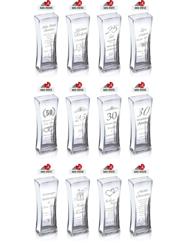 Szklany wazon z grawerem | Personalizowany prezent | Dowolny napis