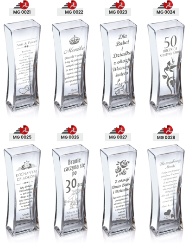 Szklany wazon z grawerem | Personalizowany prezent | Dowolny napis