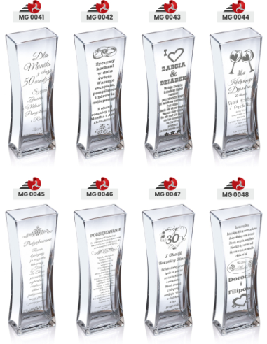 Szklany wazon z grawerem | Personalizowany prezent | Dowolny napis
