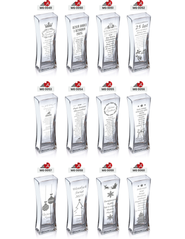 Szklany wazon z grawerem | Personalizowany prezent | Dowolny napis