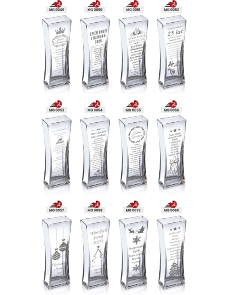 Szklany wazon z grawerem | Personalizowany prezent | Dowolny napis