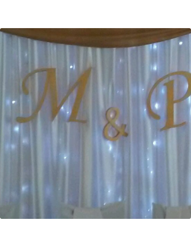 Imiona inicjały Młodych Młodej pary na ślub ze styroduru wysokość 20 cm grubość 2 cm malowane