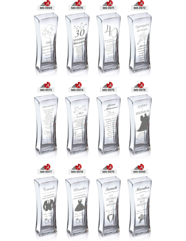 Szklany wazon z grawerem | Personalizowany prezent | Dowolny napis