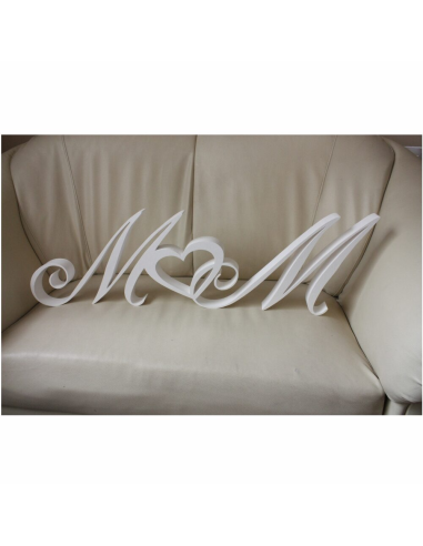 Imiona inicjały Młodych Młodej pary na ślub ze styroduru wysokość 30 cm grubość 2 cm  malowane