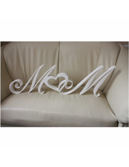 Imiona inicjały Młodych Młodej pary na ślub ze styroduru wysokość 30 cm grubość 2 cm  malowane