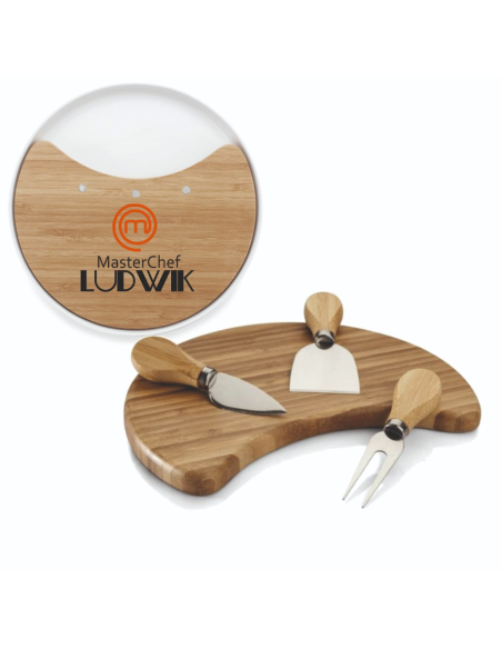 Bambusowa Deska do Sera Przystawek ZESTAW Akcesoriów Możliwe Grawerowanie