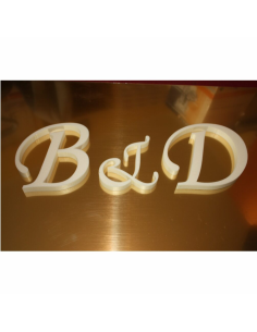 Imiona inicjały Młodych Młodej pary na ślub ze styroduru wysokość 60 cm grubość 2 cm malowane