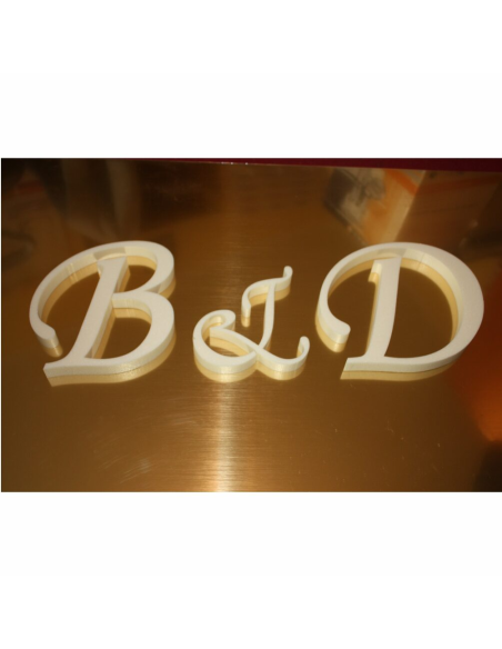 Imiona inicjały Młodych Młodej pary na ślub ze styroduru wysokość 60 cm grubość 2 cm malowane