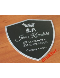 Tabliczka nagrobna informacyjna nagrobkowa z laminatu grawerskiego