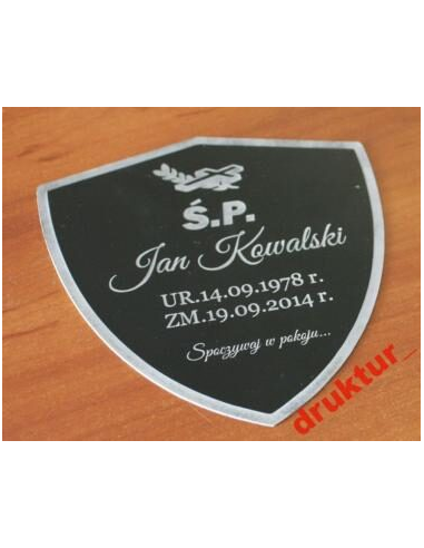 Tabliczka nagrobna informacyjna nagrobkowa z laminatu grawerskiego