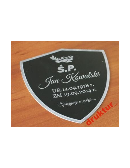 Tabliczka nagrobna informacyjna nagrobkowa z laminatu grawerskiego