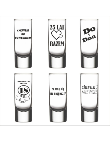 Kieliszek do wódki - zestaw 6 sztuk  z grawerem na prezent
