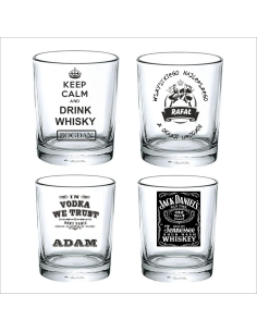 Szklanka do whisky wódki - zestaw 4 sztuk z grawerem na prezent