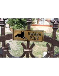 ZŁY PIES - tabliczka ostrzegawcza grawerowana z laminatu