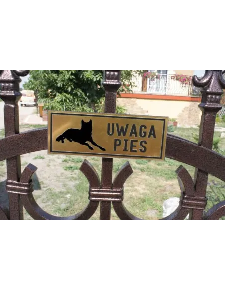 ZŁY PIES - tabliczka ostrzegawcza grawerowana z laminatu