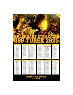 Kalendarz strażacki OSP PSP A3 2025 - 200 szt projekt gratis