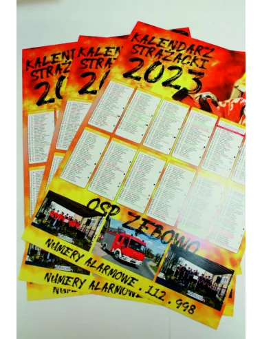 Kalendarz strażacki OSP PSP A3 2025 - 200 szt projekt gratis