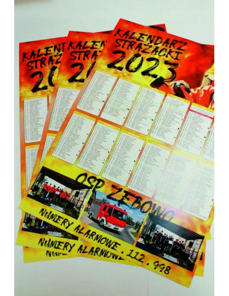 Kalendarz strażacki OSP PSP A3 2025 - 200 szt projekt gratis