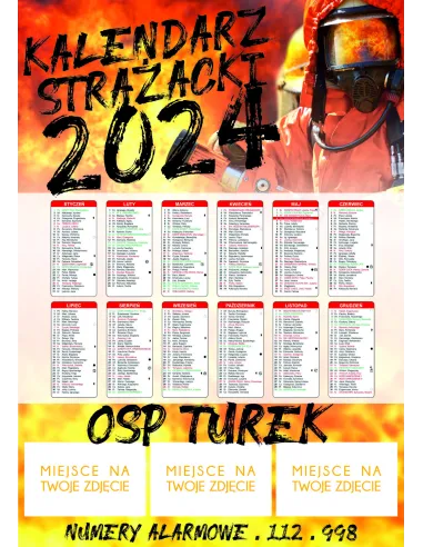 Kalendarz strażacki OSP PSP 2024 - 200 szt projekt