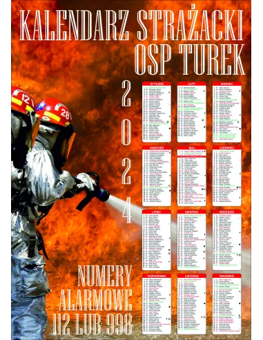 Kalendarz strażacki OSP PSP 2024 - 200 szt projekt