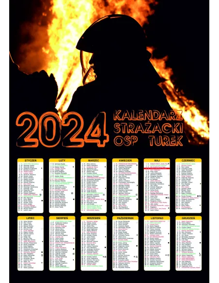 Kalendarz strażacki OSP PSP 2024 - 200 szt projekt