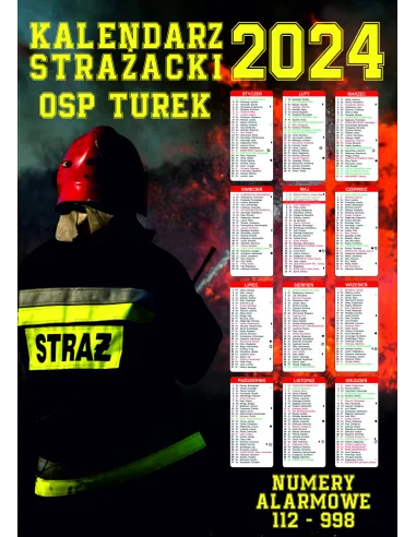 Kalendarz strażacki OSP PSP 2024 - 200 szt projekt