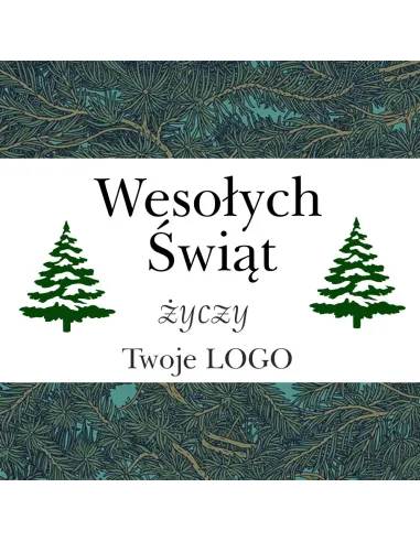 Naklejki świąteczne z życzeniami twoim logo 50szt