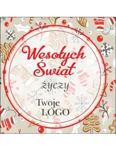 Naklejki świąteczne z życzeniami twoim logo 50szt