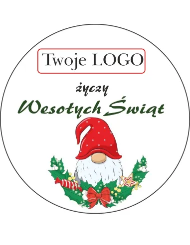 Naklejki świąteczne z życzeniami twoim logo 50szt