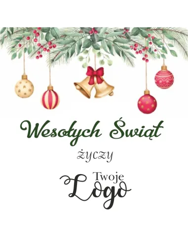 Naklejki świąteczne z życzeniami twoim logo 50szt