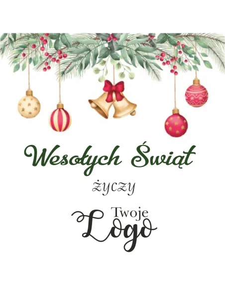 Naklejki świąteczne z życzeniami twoim logo 50szt
