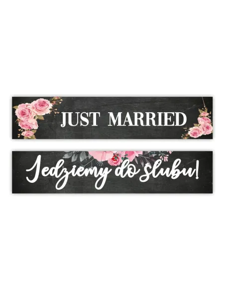 Tablica ślubna dekoracyjna rejestracyjna auta na ślub z imieniem