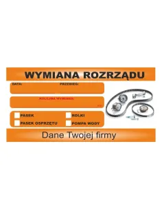 Naklejki serwisowe wymiana rozrządu