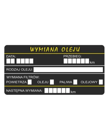 Naklejki wymiana oleju rozrządu 200 szt