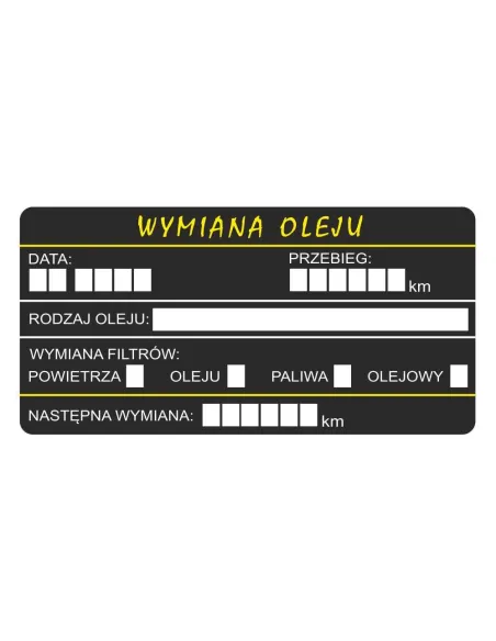 Naklejki wymiana oleju rozrządu 200 szt