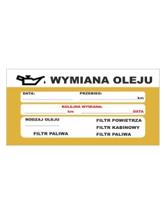 Naklejka serwisowa wymiana oleju 2 szt.