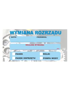 Naklejki warsztatowe wymiana rozrządu