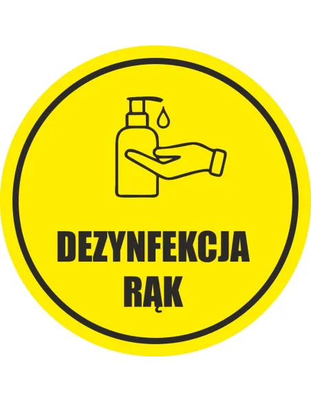 Naklejka ostrzegawcza dezynfekcja rąk
