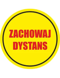 Naklejka ostrzegawcza zachowaj dystans