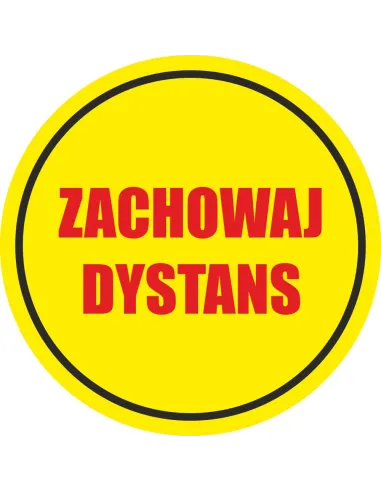 Naklejka ostrzegawcza zachowaj dystans