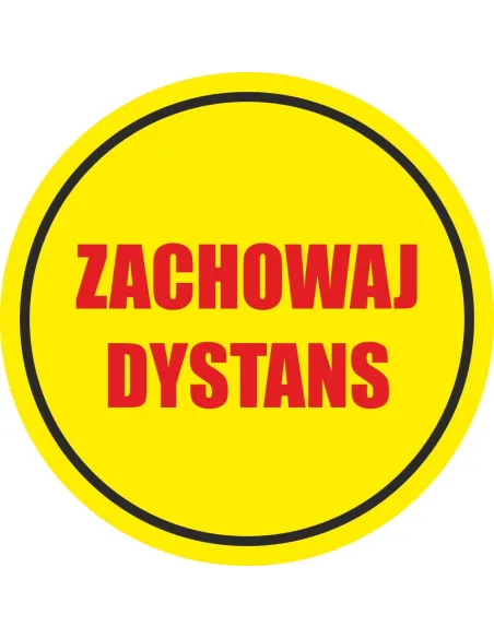 Naklejka ostrzegawcza zachowaj dystans
