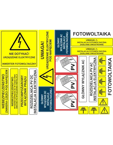 Naklejki etykiety samoprzylepne fotowoltaika
