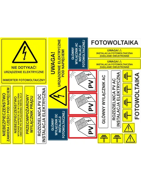Naklejki etykiety samoprzylepne fotowoltaika