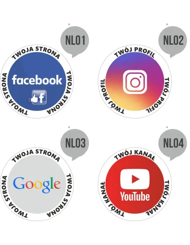 Naklejka z logo facebook instagram google youtube