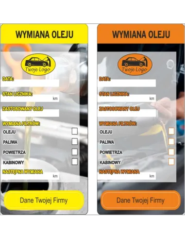 Naklejki wymiana oleju 200 szt
