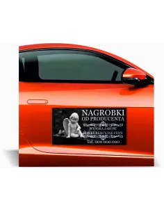 Magnes na samochód reklama magnetyczna 60x30 cm nagrobki kamieniarstwo