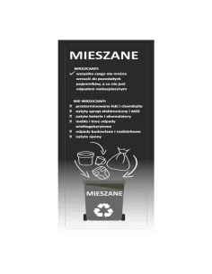 Naklejki segregacja śmieci na kosz EKO mieszane