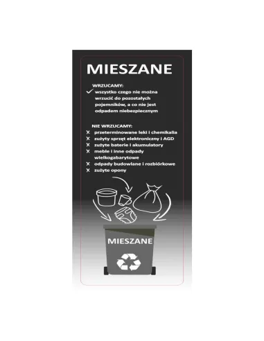 Naklejki segregacja śmieci na kosz EKO mieszane